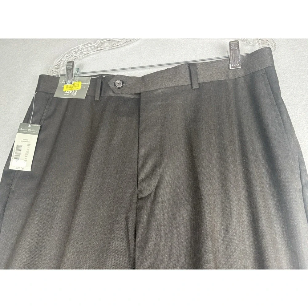 Daniel Cremieux Signature Collection Dress Pants Mens 34x32 Brown Formal 4232
